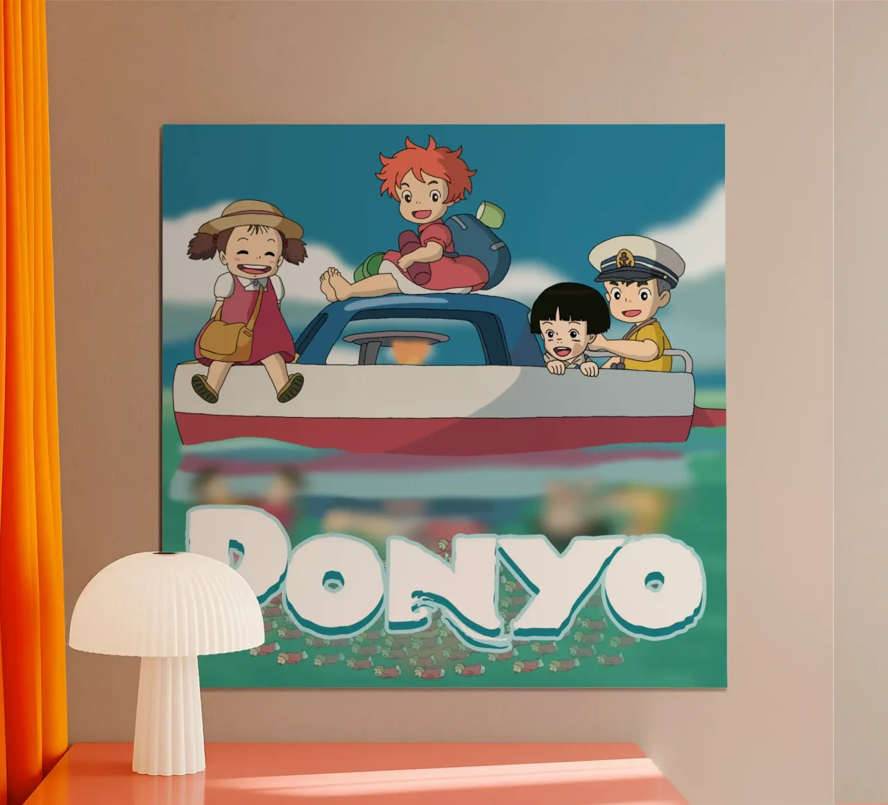 Andare in barca con gli amici poster con telaio in alluminio da sophielouise.designs