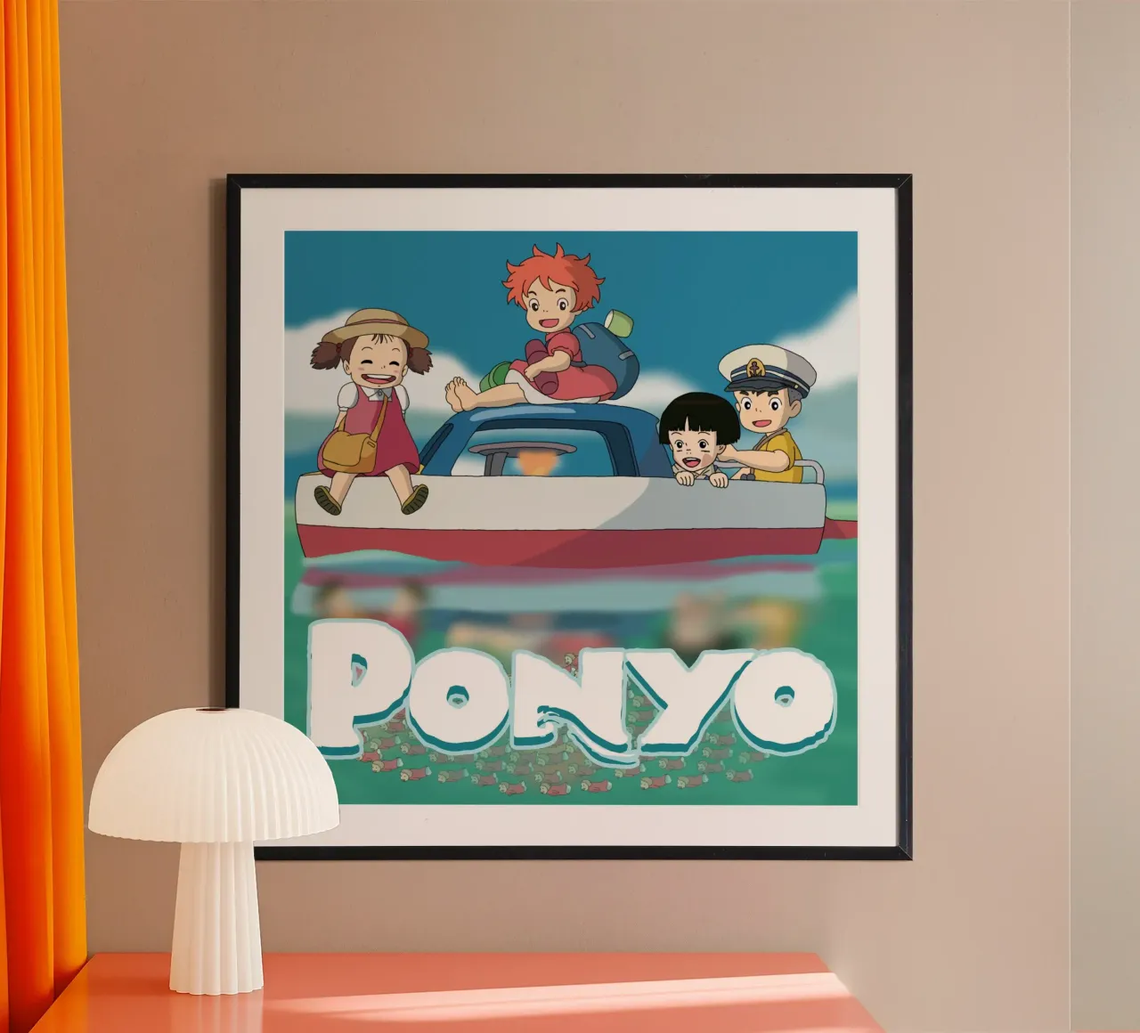 Andare in barca con gli amici poster con telaio in alluminio da sophielouise.designs