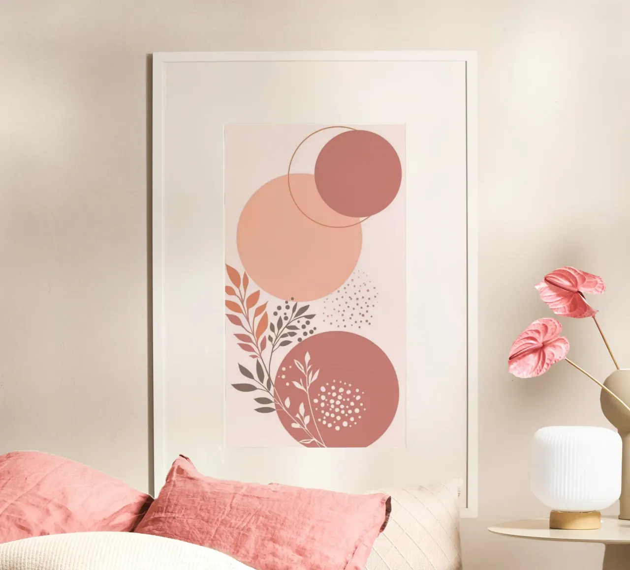 circle branch pink gradient poster da throme