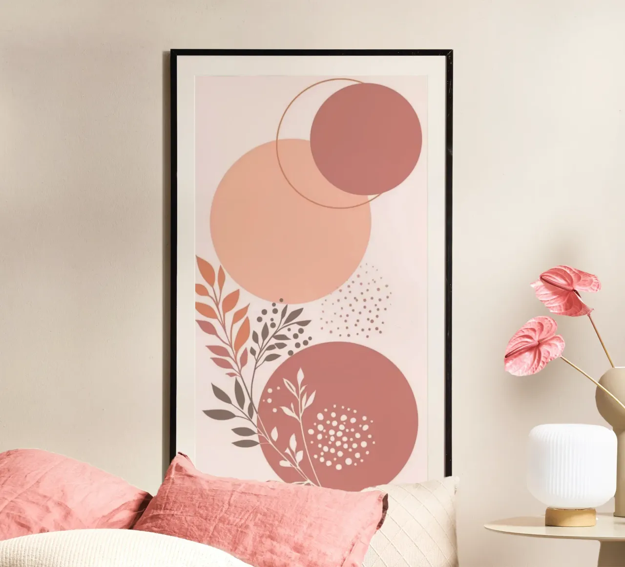 circle branch pink gradient poster da throme