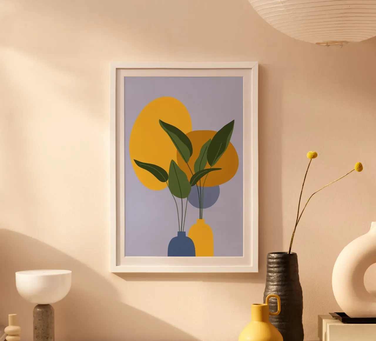 pastel colorfull vase poster con telaio in alluminio da chaodays