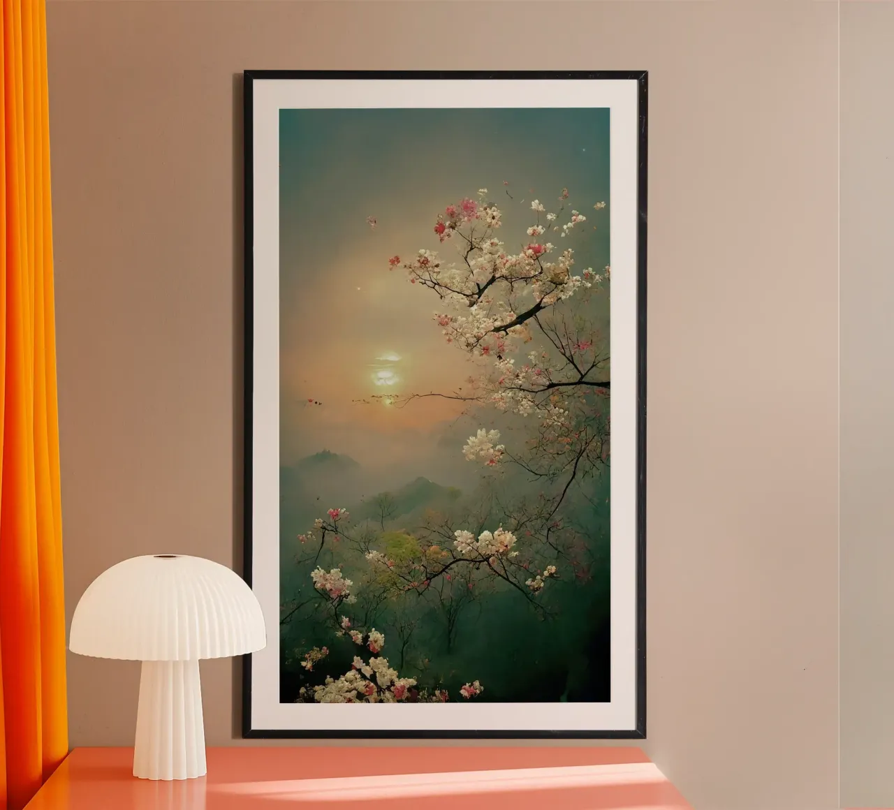 soft green gradient poster con telaio in alluminio da throme