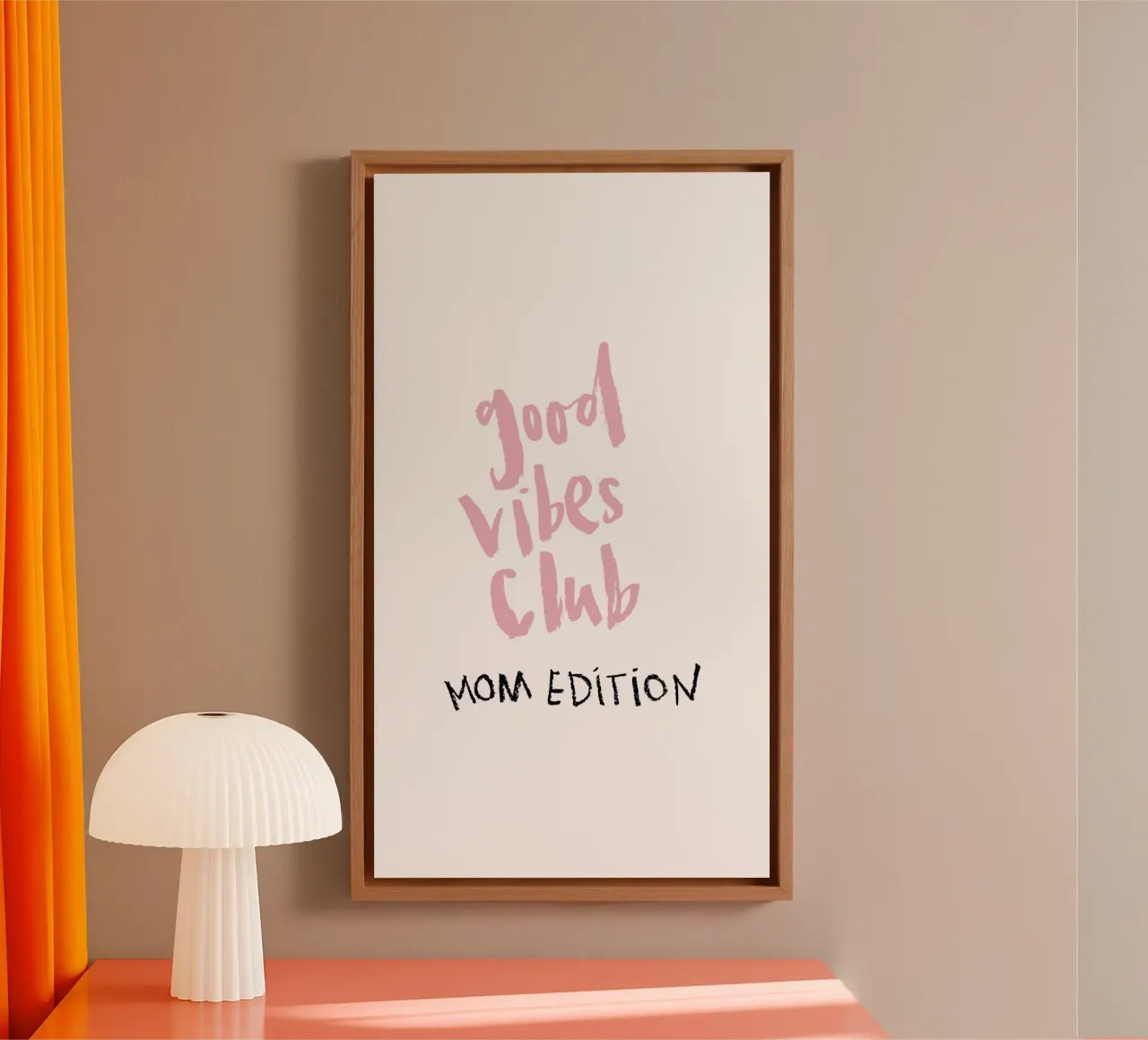 Good vibes Club - Mom Edition tela con Cornice a cassetta da Brushmeetspaper
