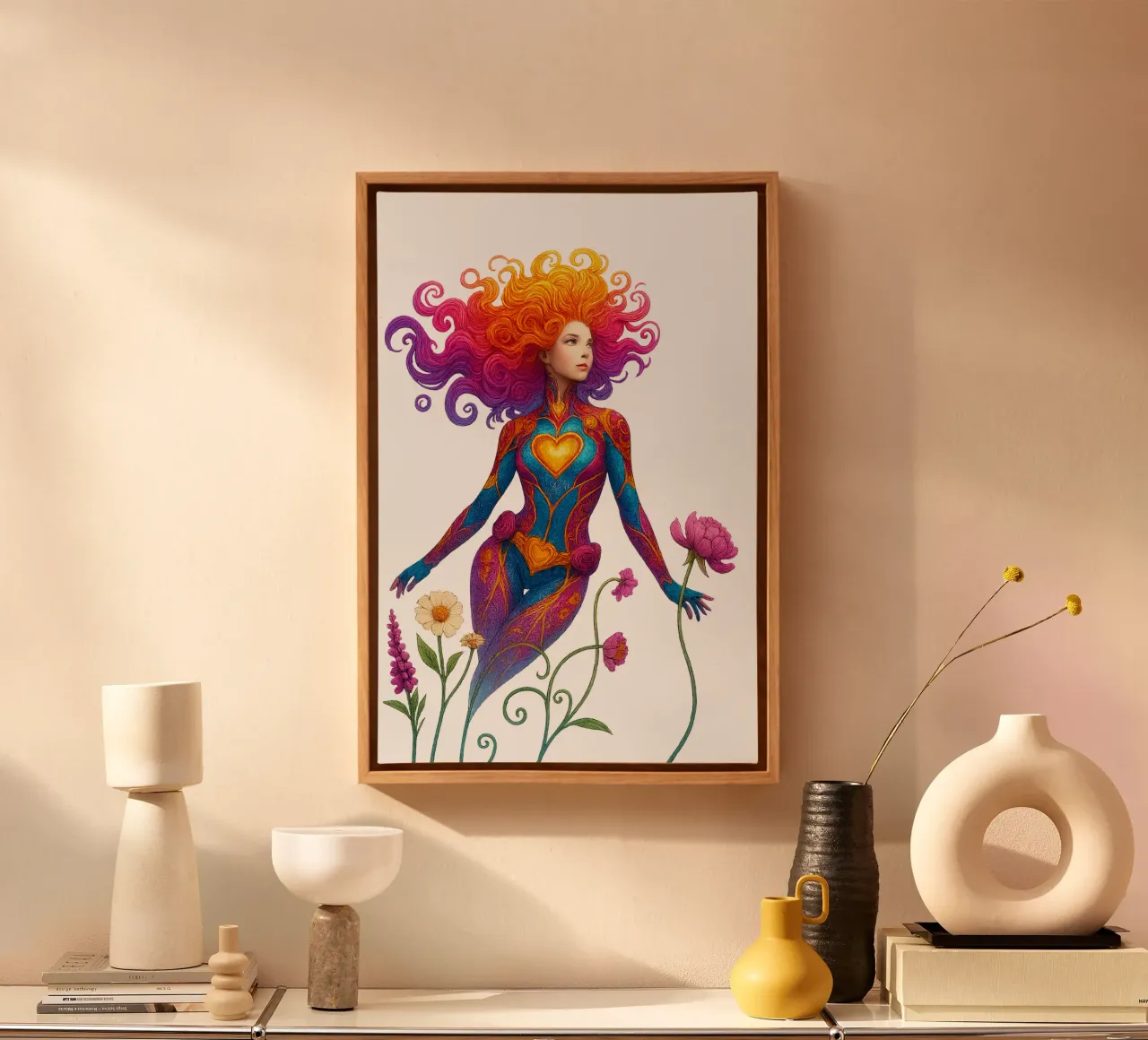 MINGIE THE SMOOCHER tela con Cornice a cassetta da Vintage Van Gogh