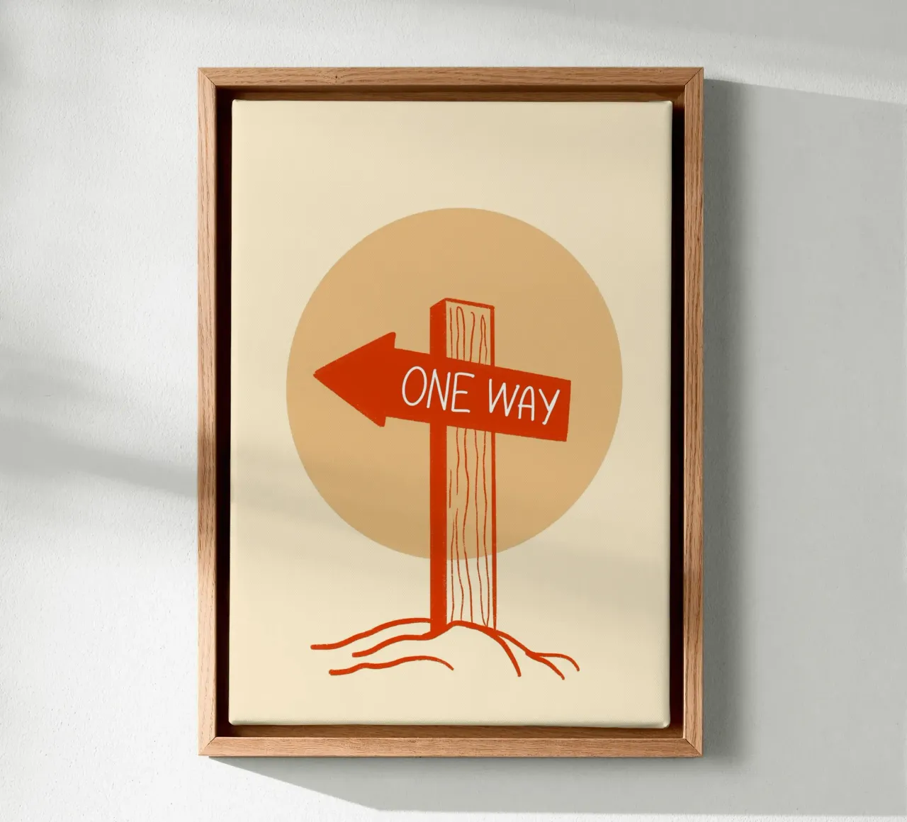 One Way Christelijke Kunstdruk, Jezus Kunst canvas met Baklijst van vintagepod