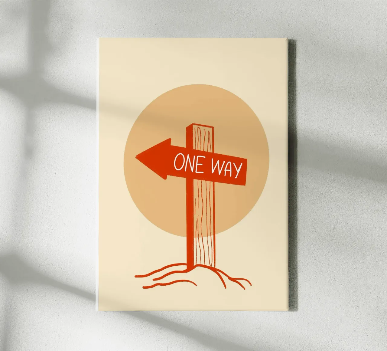 One Way Christelijke Kunstdruk, Jezus Kunst canvas met Baklijst van vintagepod