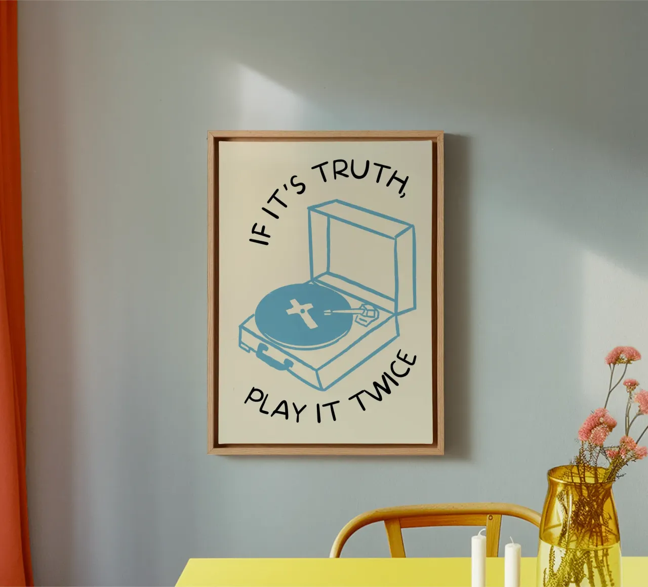 Si c'est la vérité, jouez-la deux fois Impression d'art toile avec Caisse américaine de vintagepod