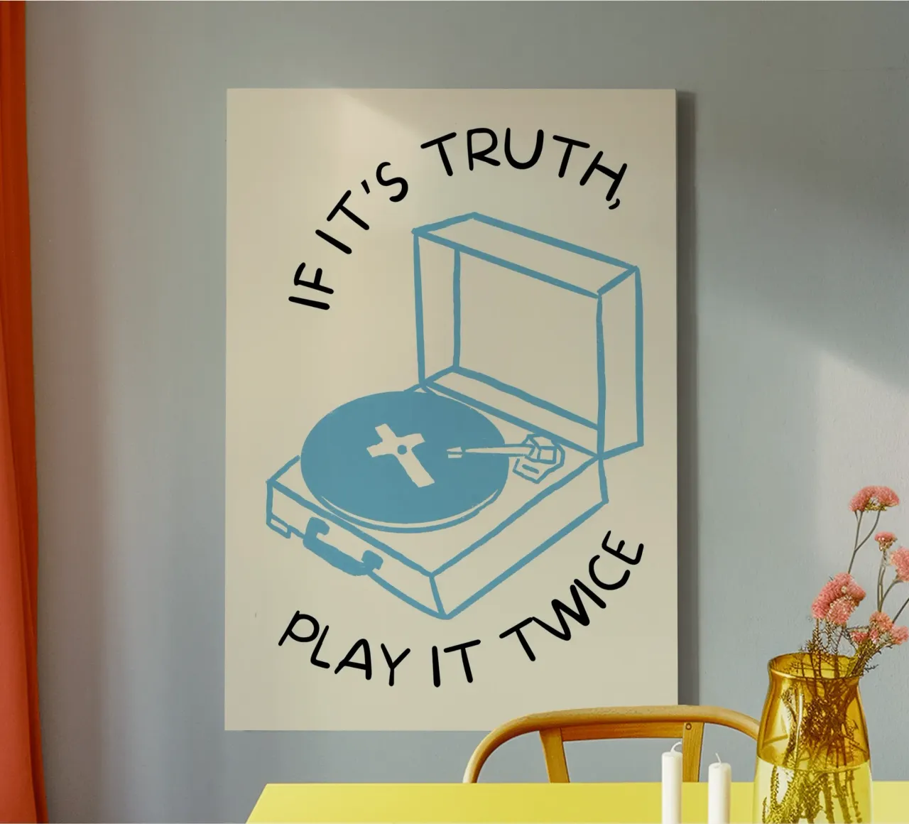 Si c'est la vérité, jouez-la deux fois Impression d'art toile avec Caisse américaine de vintagepod