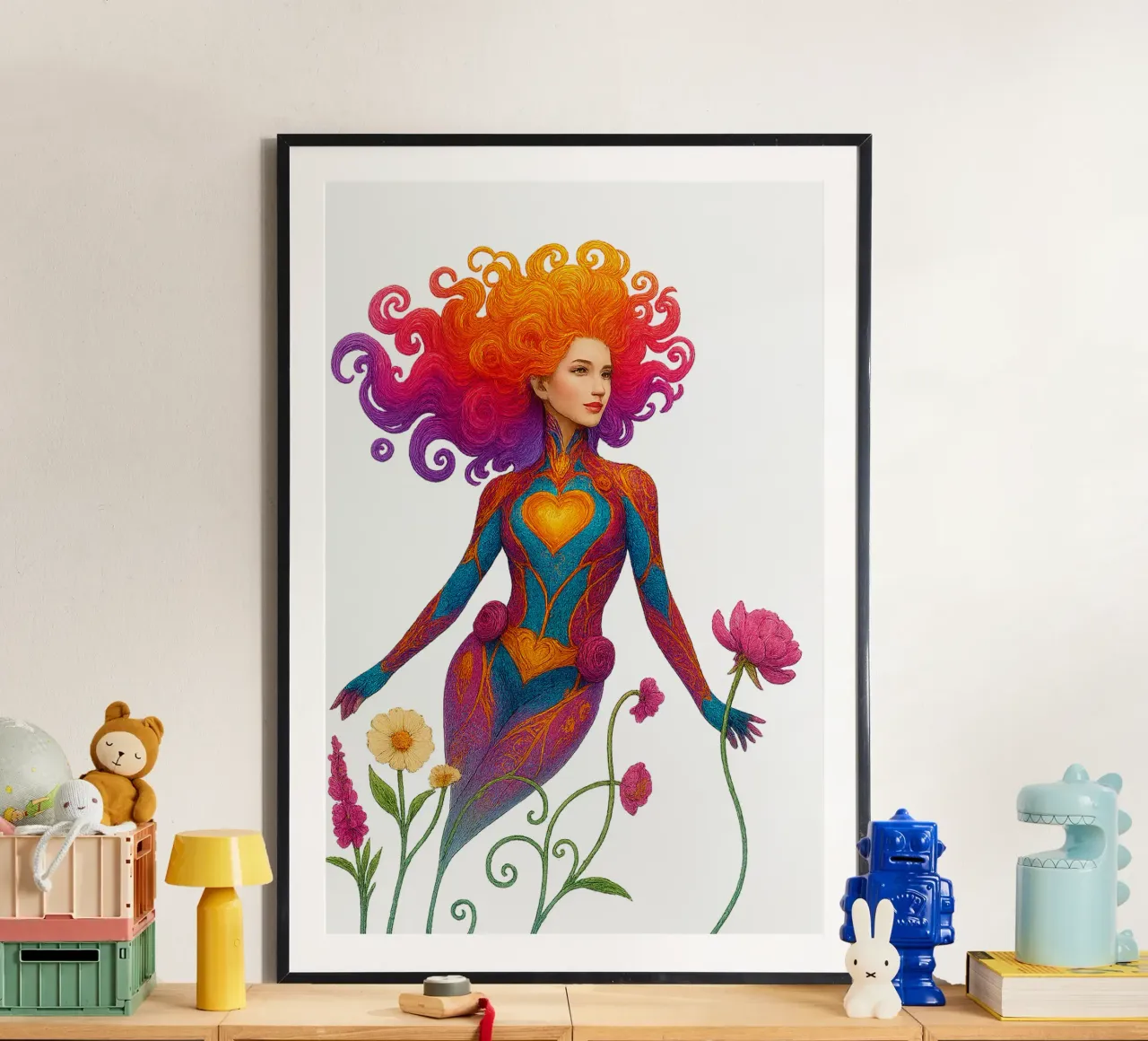MINGIE THE SMOOCHER 2 poster con telaio in alluminio da Vintage Van Gogh