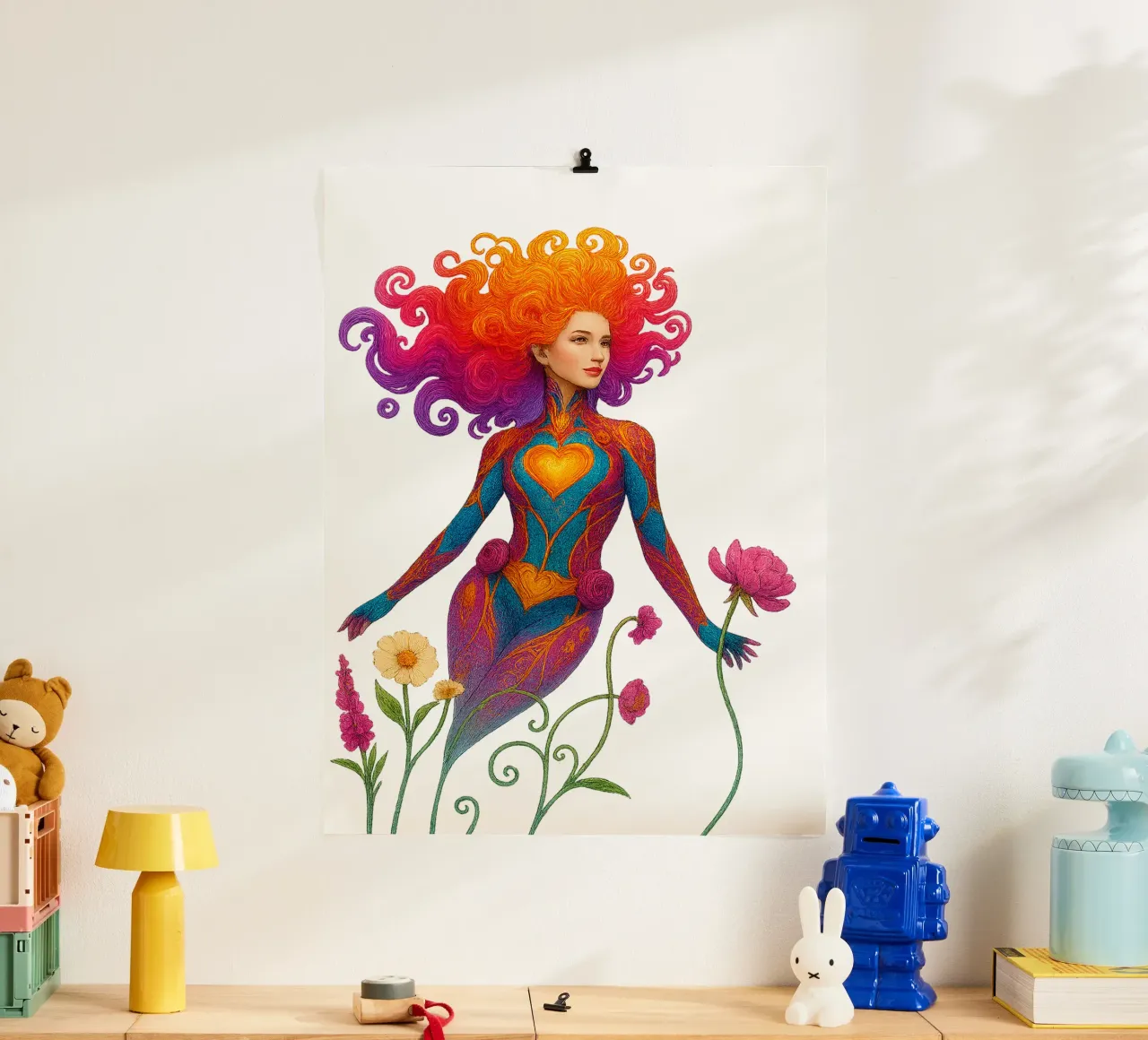 MINGIE THE SMOOCHER 2 poster con telaio in alluminio da Vintage Van Gogh