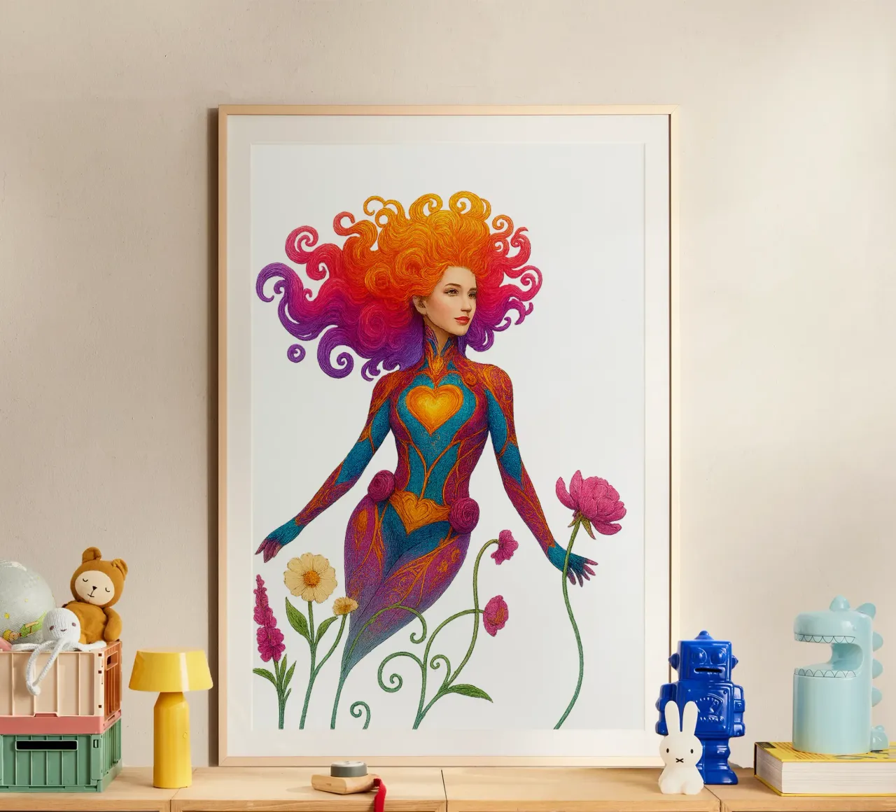 MINGIE THE SMOOCHER 2 poster con telaio in alluminio da Vintage Van Gogh