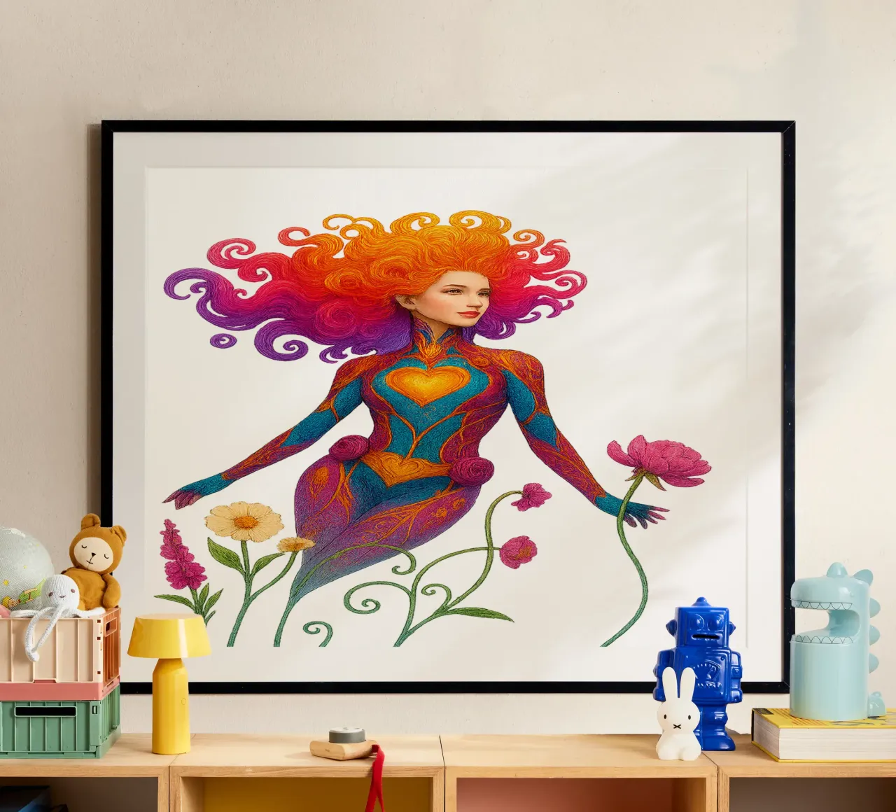 MINGIE THE SMOOCHER 2 poster con telaio in alluminio da Vintage Van Gogh