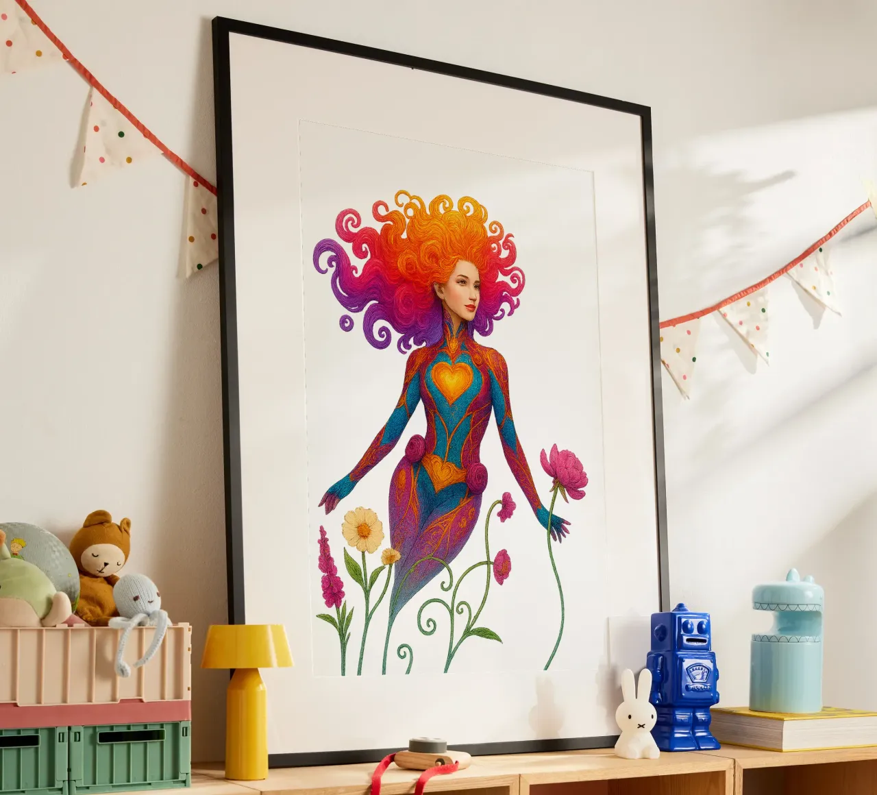 MINGIE THE SMOOCHER 2 poster con telaio in alluminio da Vintage Van Gogh
