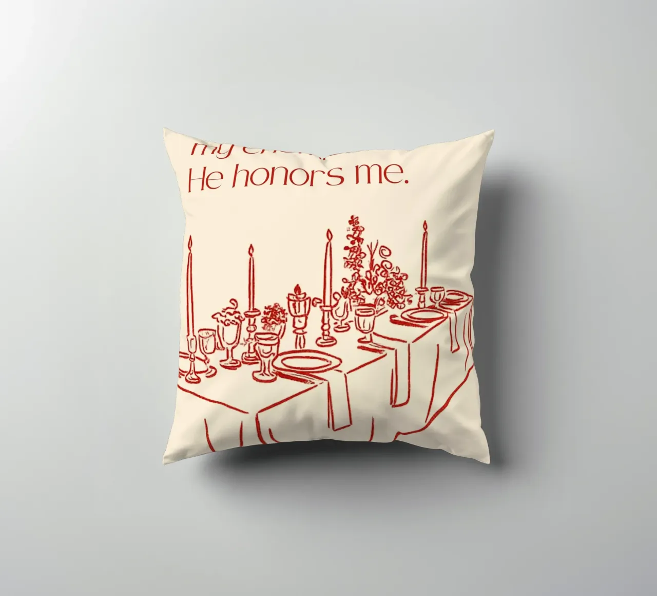 Anche di fronte ai miei nemici mi onora cuscino da vintagepod