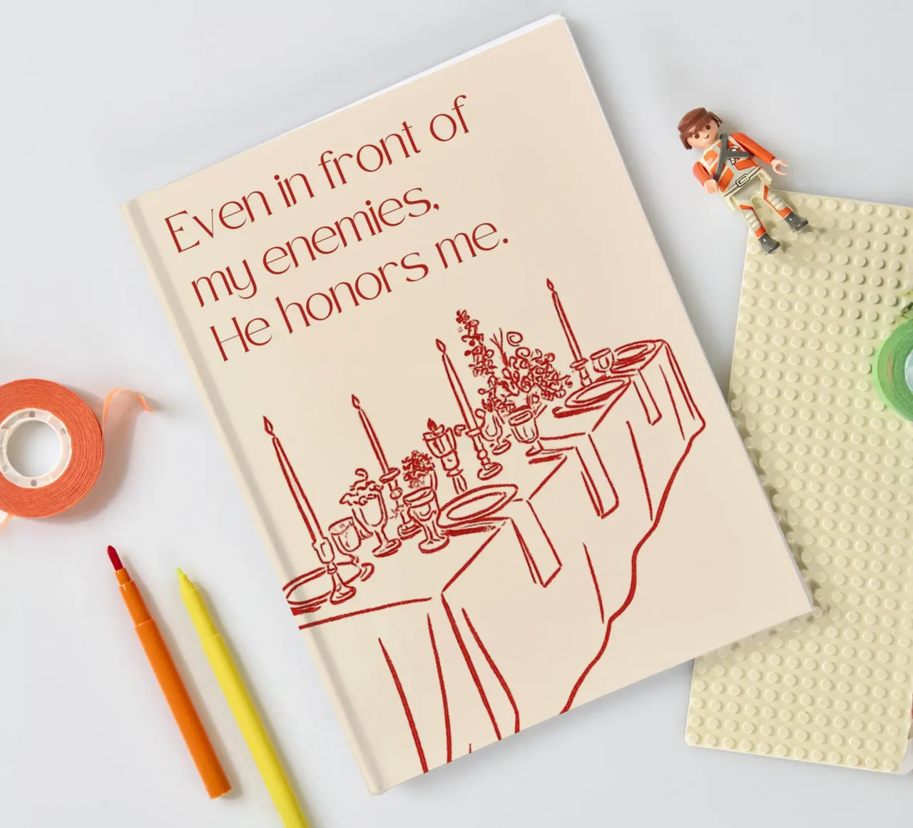 Even in Front of My Enemies He Honors Me notebook by vintagepod