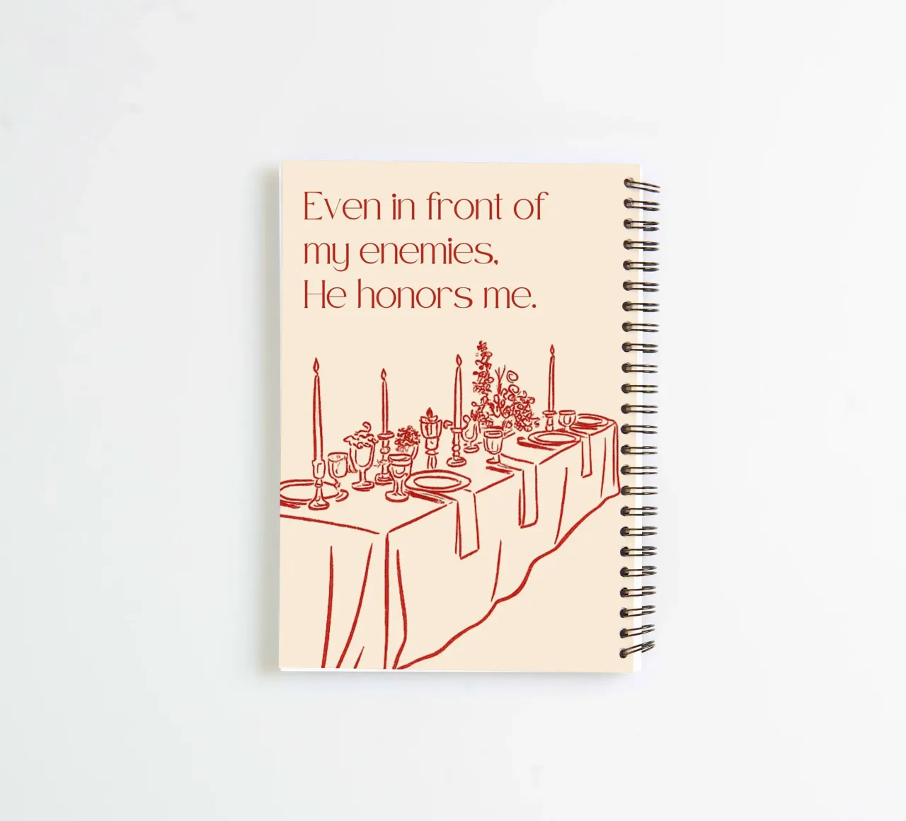 Even in Front of My Enemies He Honors Me spiral notebook by vintagepod