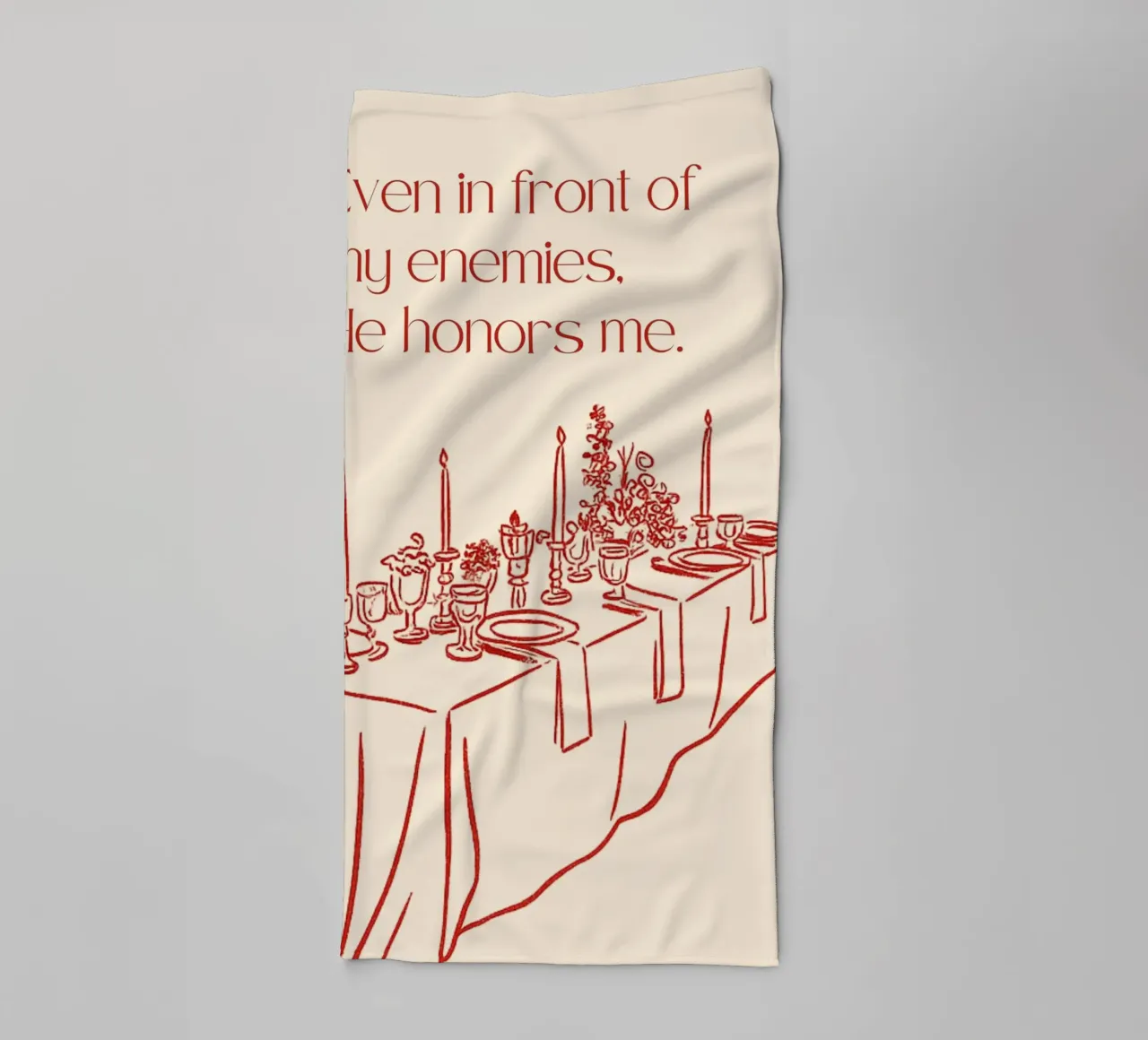 Even in Front of My Enemies He Honors Me towel by vintagepod