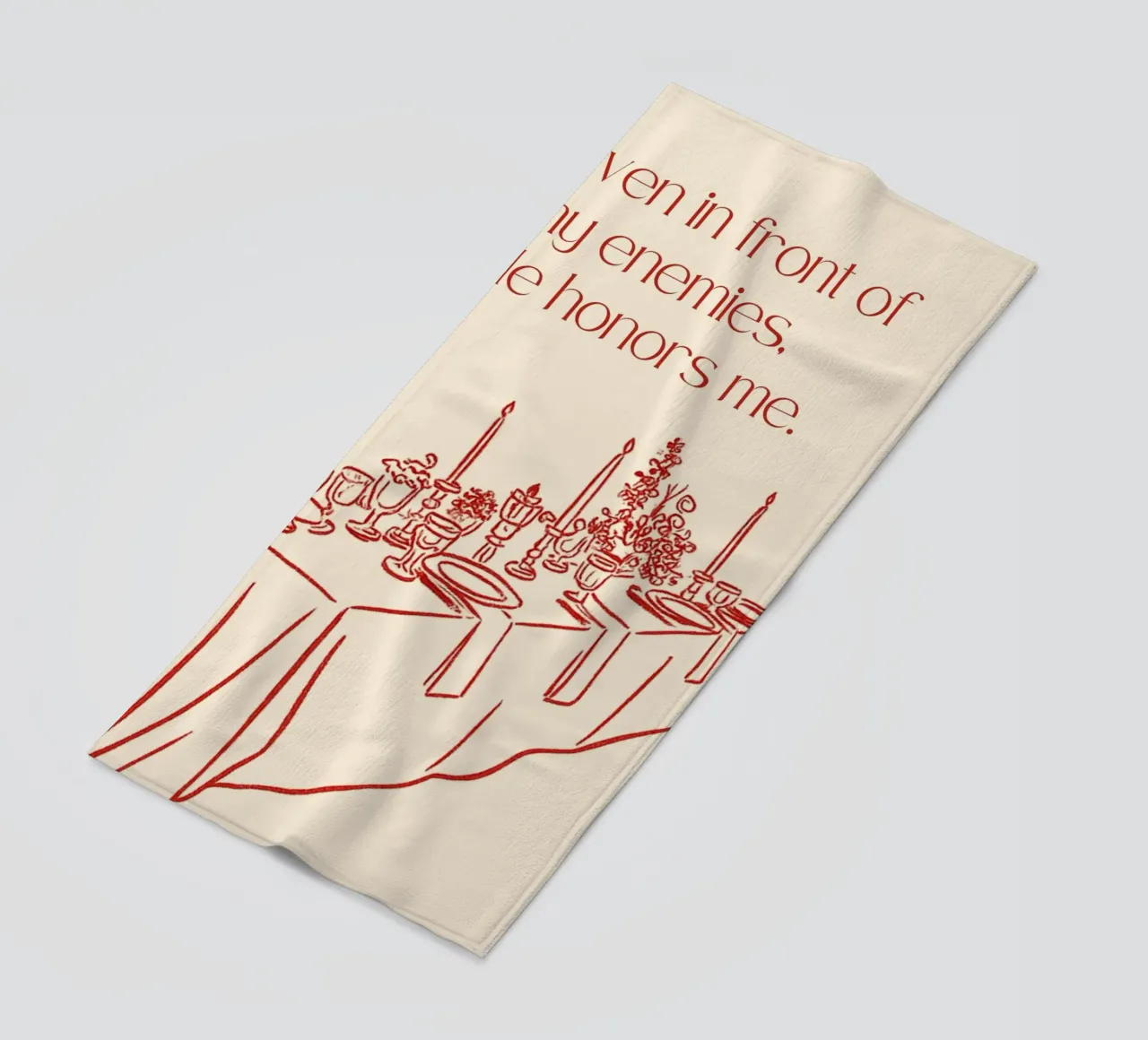 Anche di fronte ai miei nemici mi onora telo mare da vintagepod