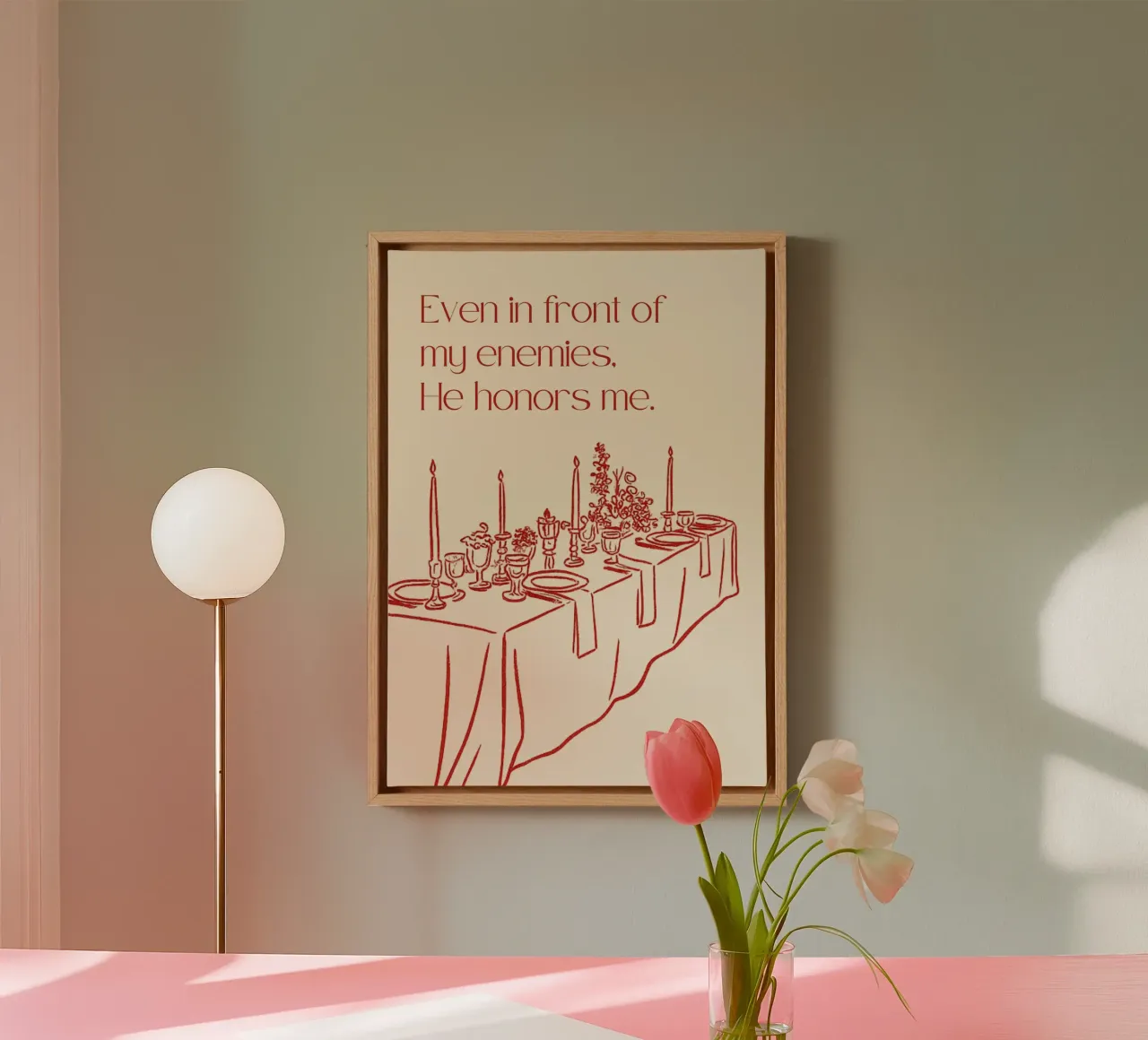 Even in Front of My Enemies He Honors Me canvas with Floater frame by vintagepod