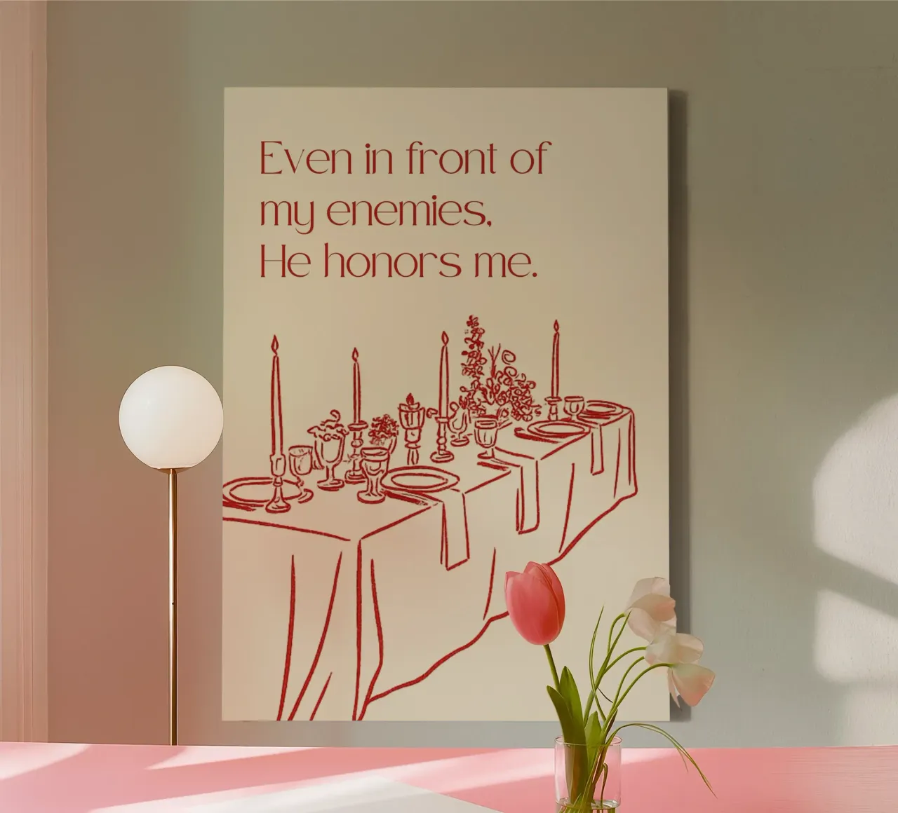 Even in Front of My Enemies He Honors Me canvas with Floater frame by vintagepod