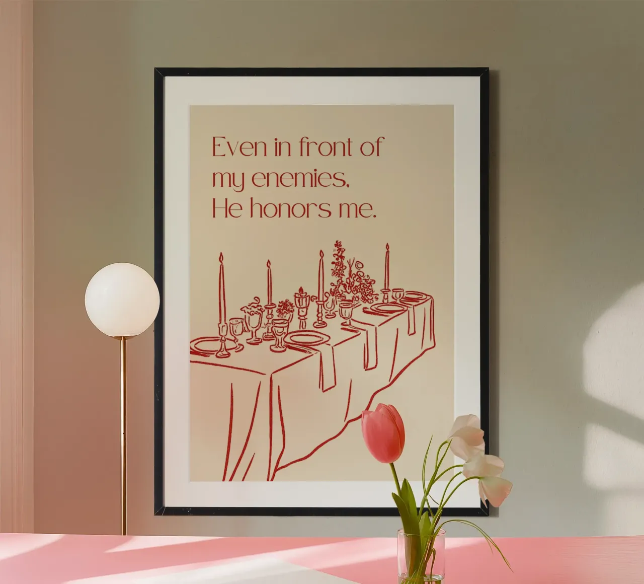 Anche di fronte ai miei nemici mi onora poster con telaio in plastica da vintagepod