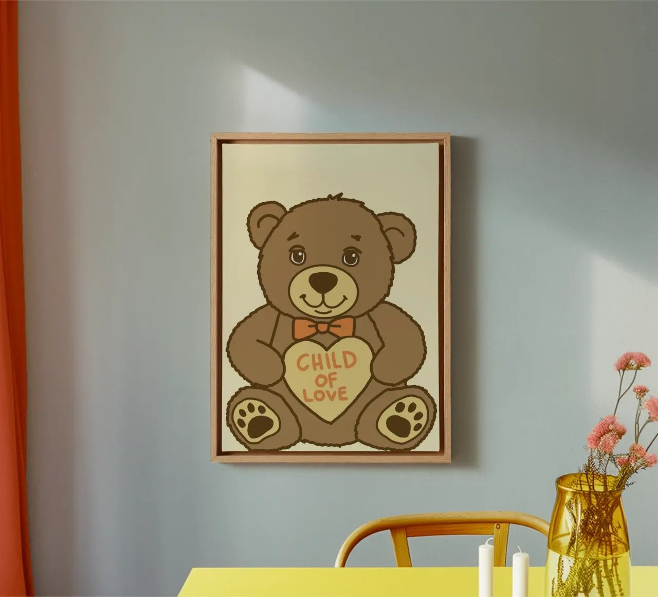 Kind der Liebe Bär, Christliche Kinderzimmer Kunst Leinwand mit Schattenfugenrahmen von vintagepod