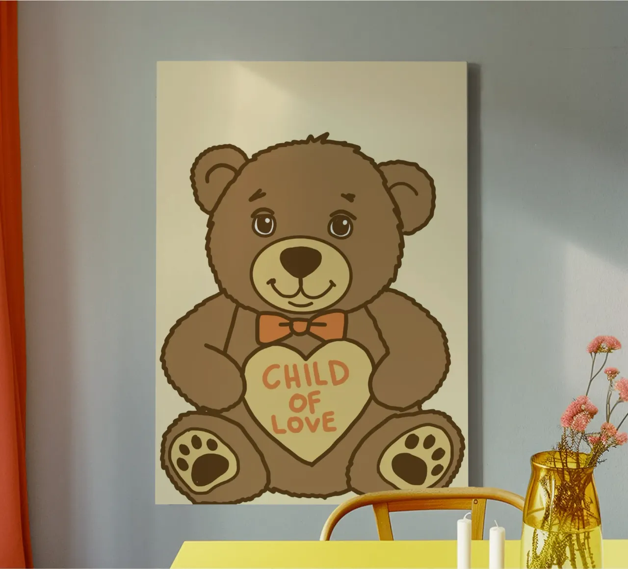 Kind der Liebe Bär, Christliche Kinderzimmer Kunst Leinwand mit Schattenfugenrahmen von vintagepod