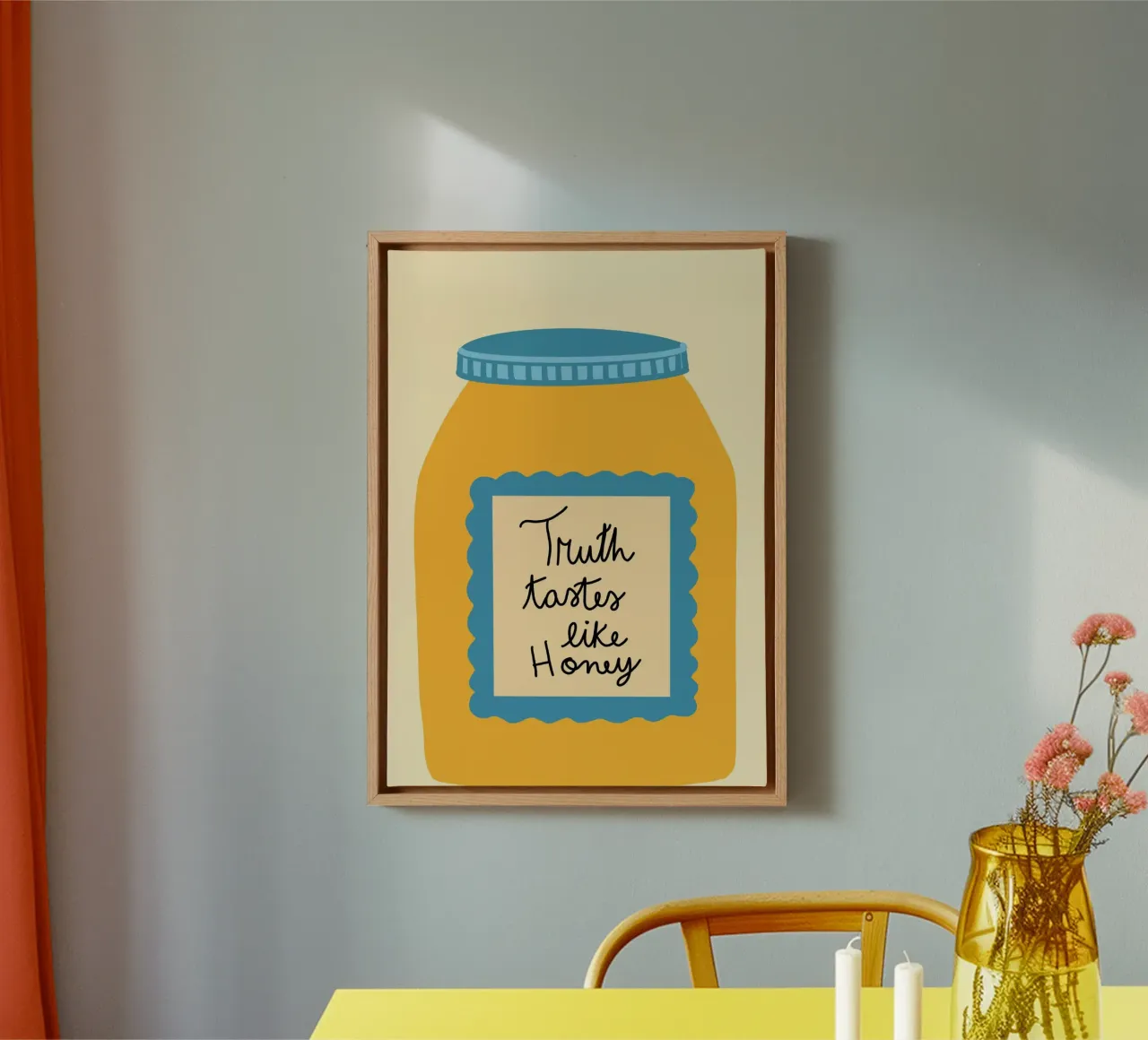 Truth Tastes Like Honey - Christian Art canvas with Floater frame by vintagepod