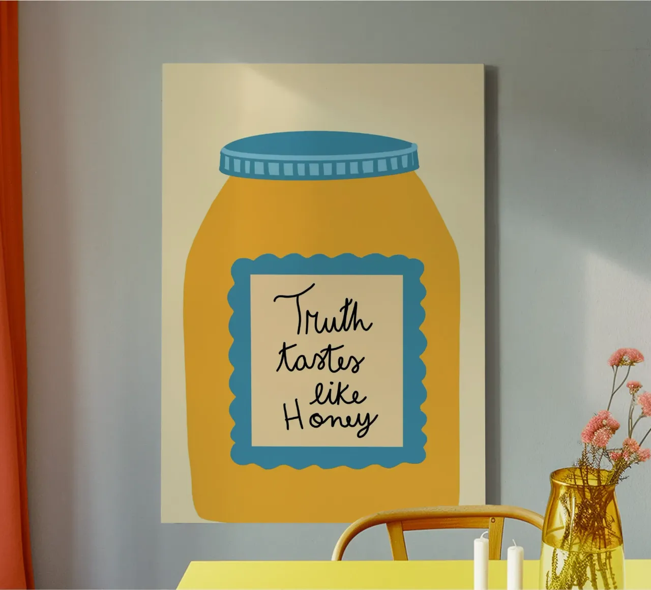 Truth Tastes Like Honey - Christian Art canvas with Floater frame by vintagepod