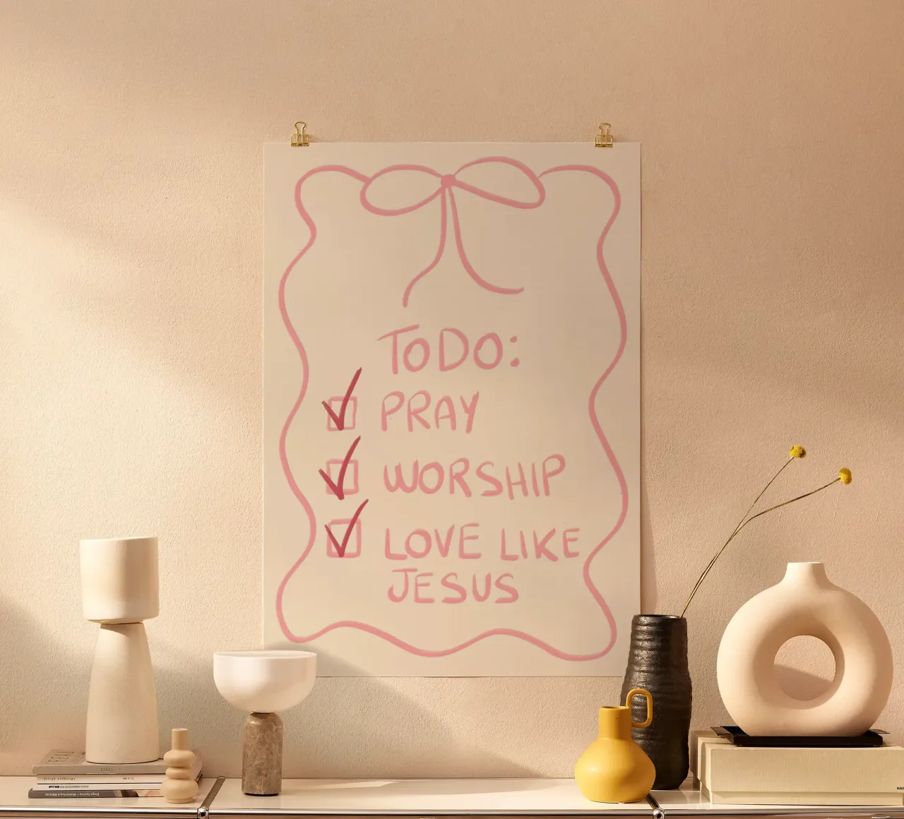 Lista delle cose da fare per i cristiani, Pregare, adorare, amare poster da vintagepod