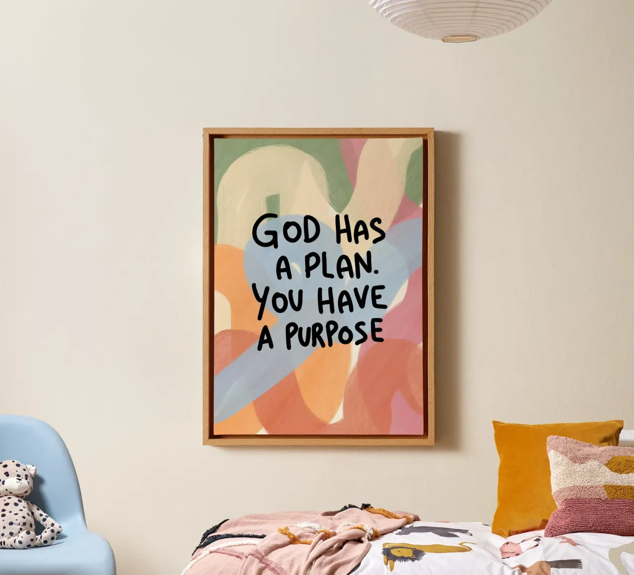 Dieu a un plan, vous avez un but toile avec Caisse américaine de vintagepod