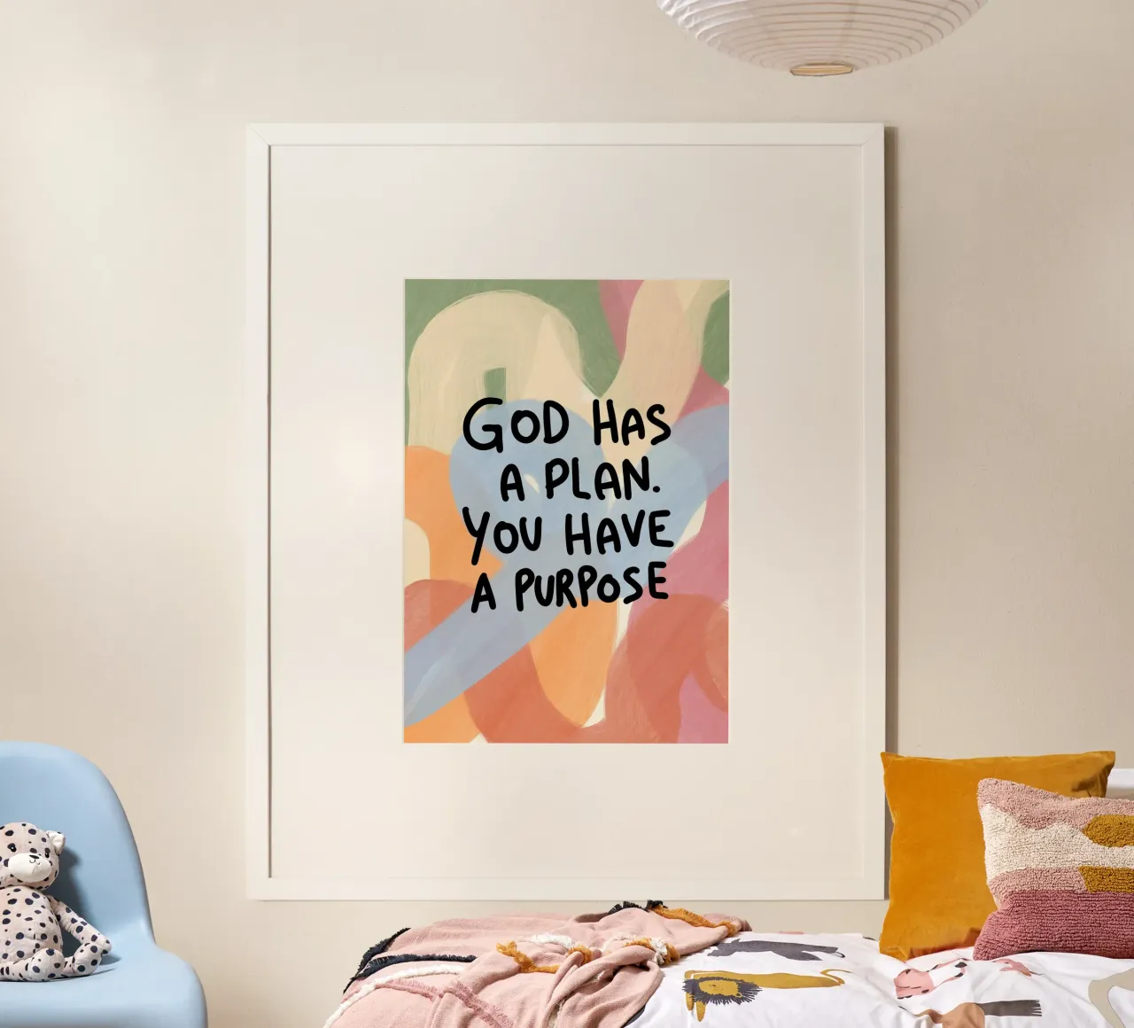 Dio ha un piano, voi avete uno scopo poster da vintagepod