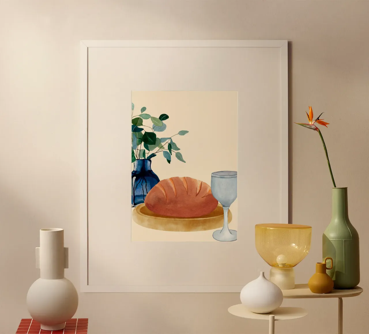 Eucharist Bread and Wine Christian Art Print poster by vintagepod