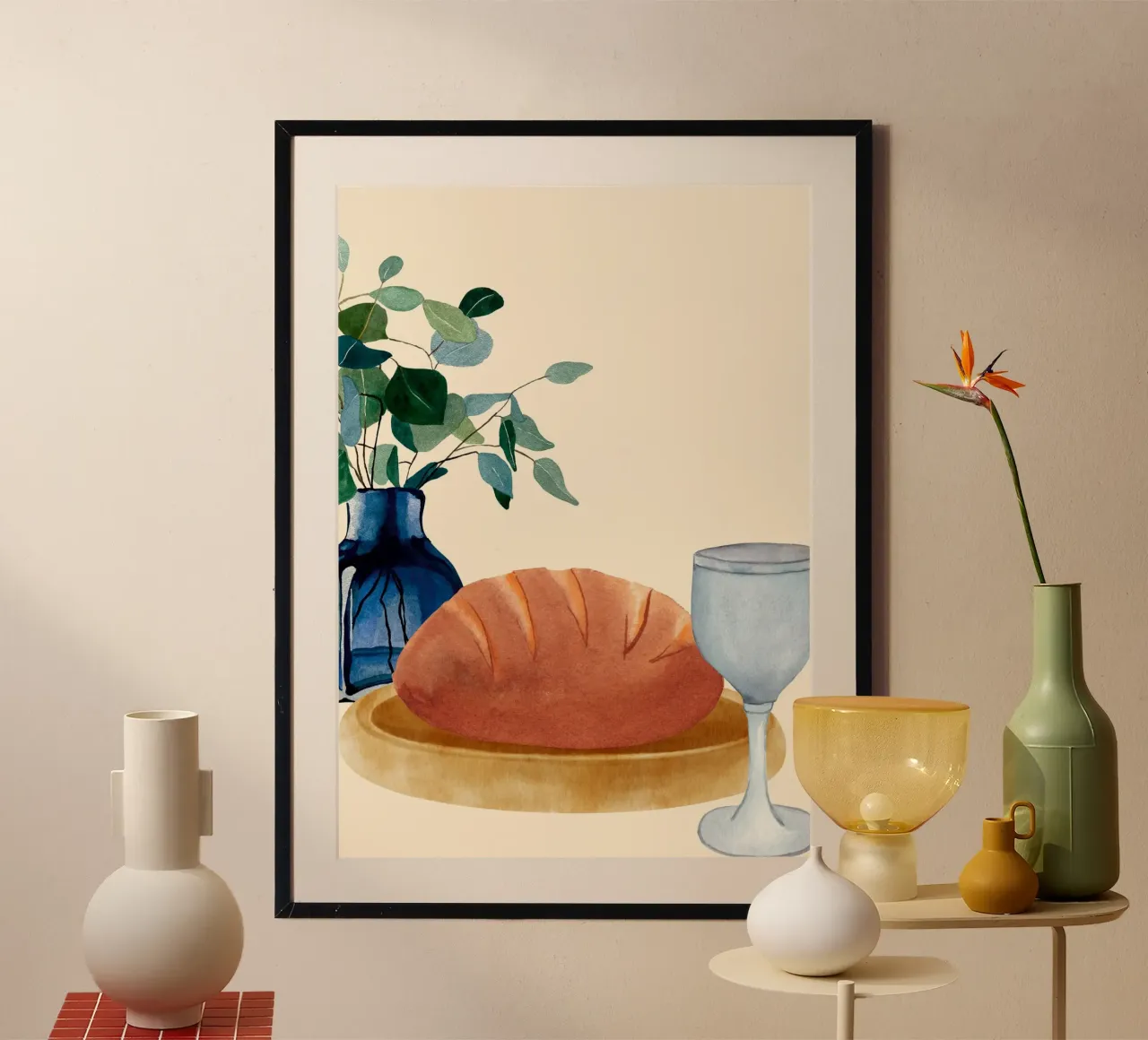 Eucharist Bread and Wine Christian Art Print poster by vintagepod
