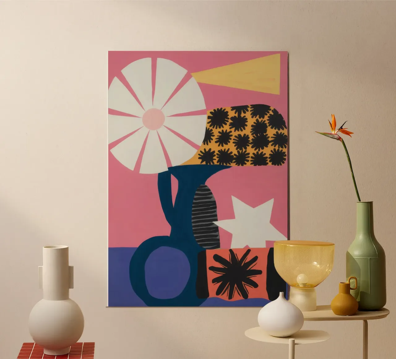 Natura morta geometrica poster con telaio in plastica da Heaven Craft