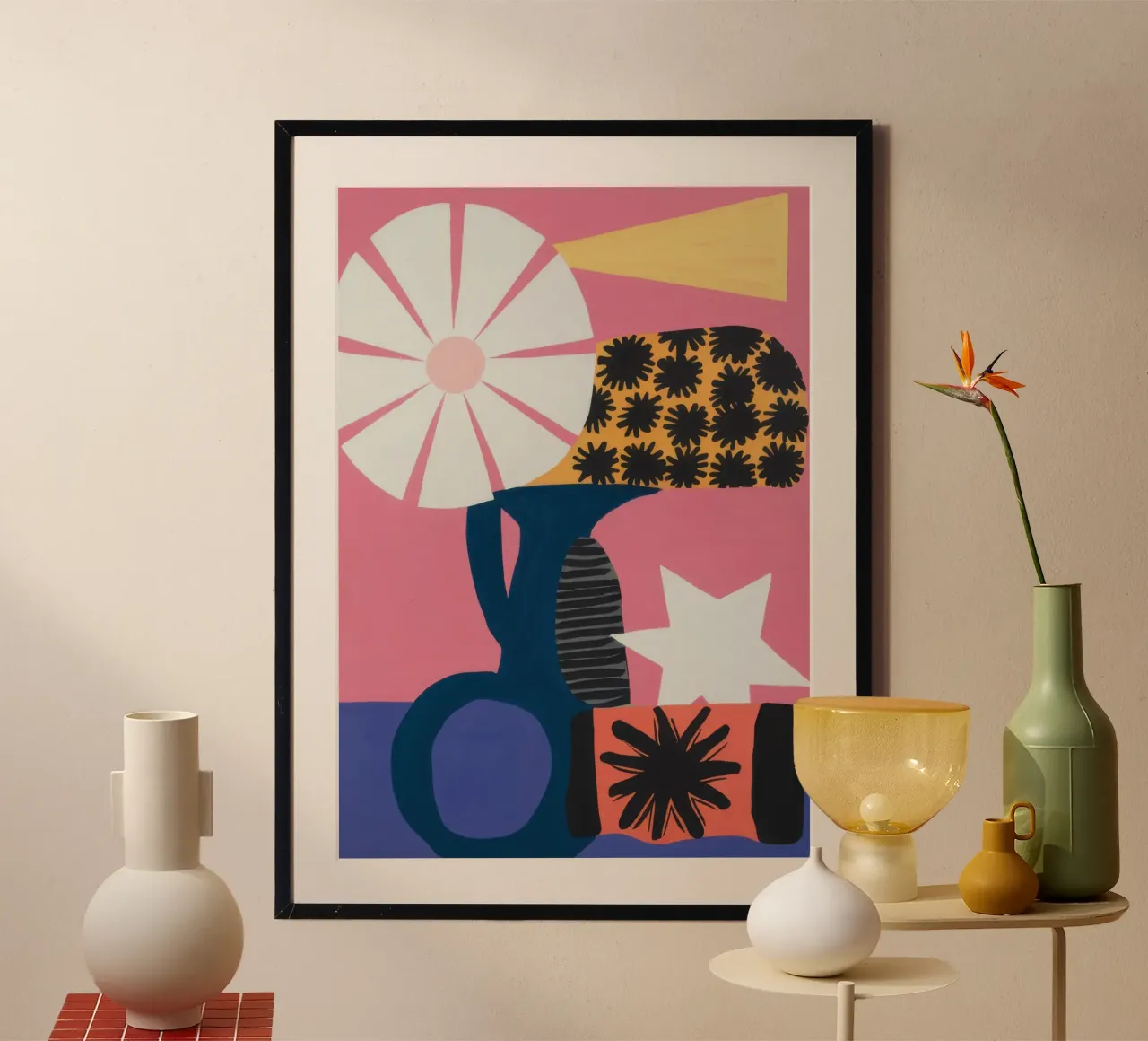 Natura morta geometrica poster con telaio in plastica da Heaven Craft