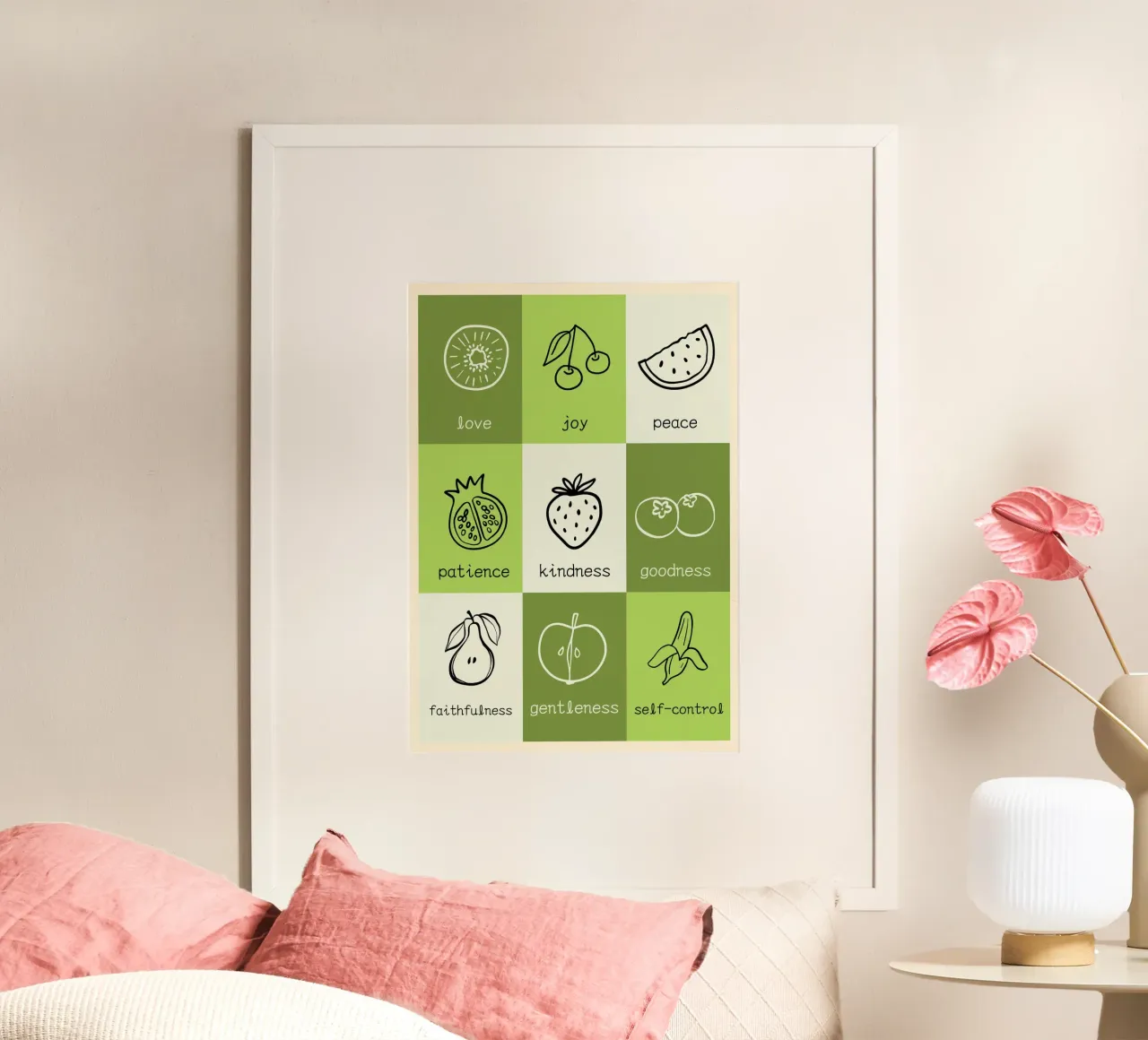 Frucht des Geistes Minimalistischer Rasterdruck Poster von vintagepod