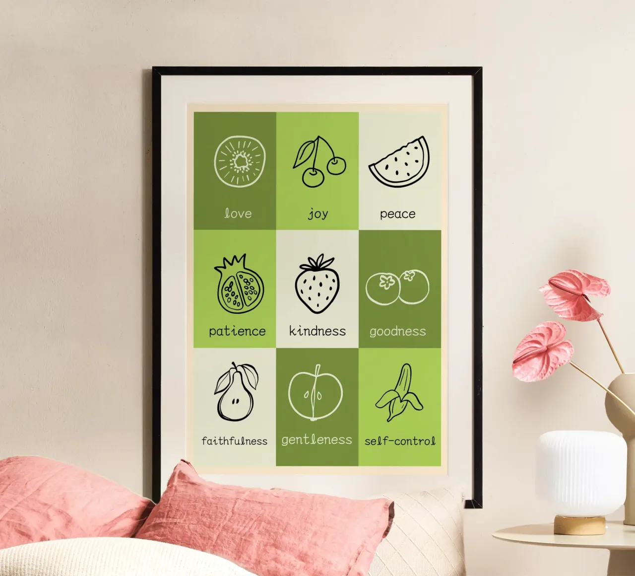 Frucht des Geistes Minimalistischer Rasterdruck Poster von vintagepod