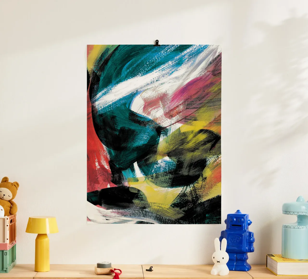 Abstract Artwork Colourful #4 poster con telaio in plastica da kathrinmay
