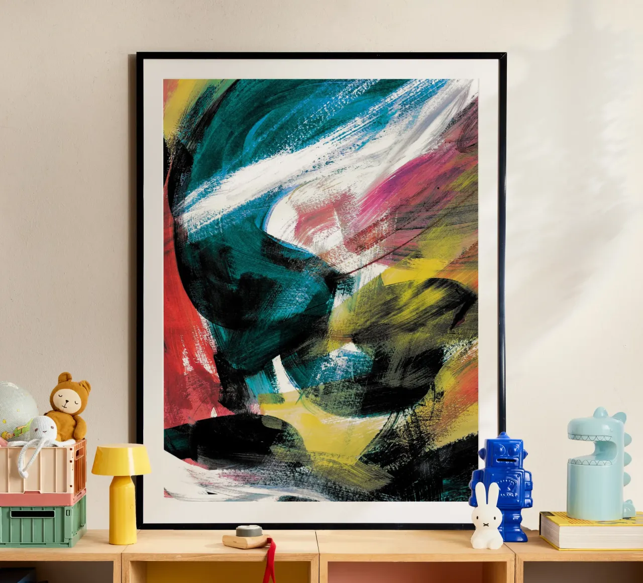 Abstract Artwork Colourful #4 poster con telaio in plastica da kathrinmay