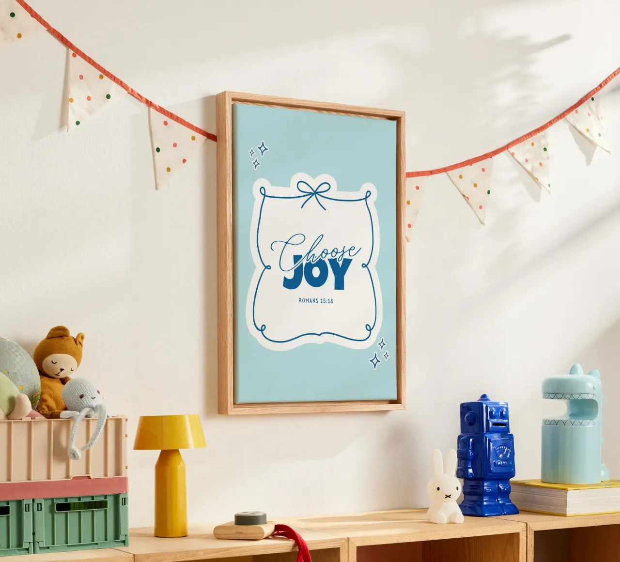 Choose Joy Romans 15:18 Art Print canvas with Floater frame by vintagepod