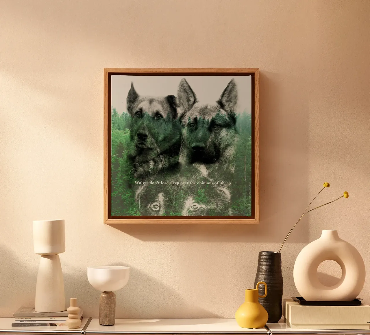 pastore tedesco tela con Cornice a cassetta da Design by Soph