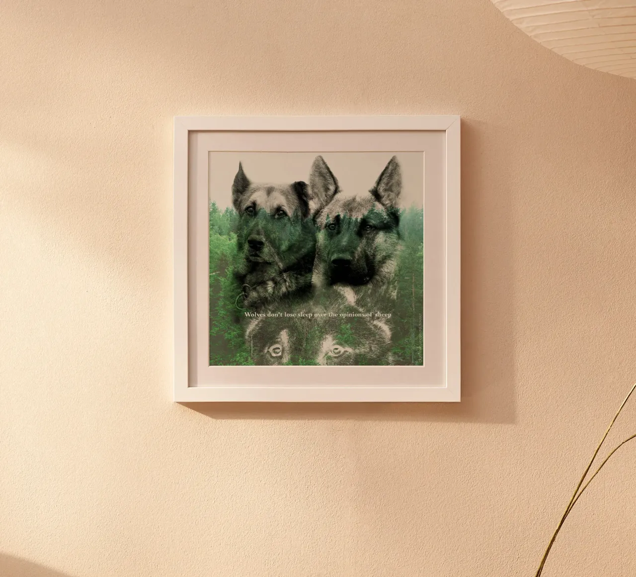 pastore tedesco poster con telaio in alluminio da Design by Soph