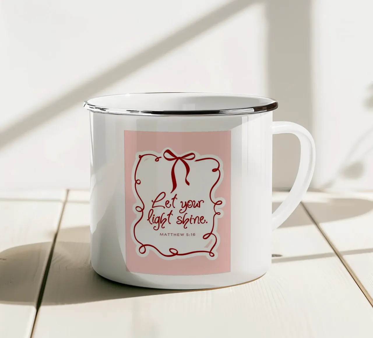 Fate risplendere la vostra luce - Matteo 5:16 tazza in smalto da vintagepod