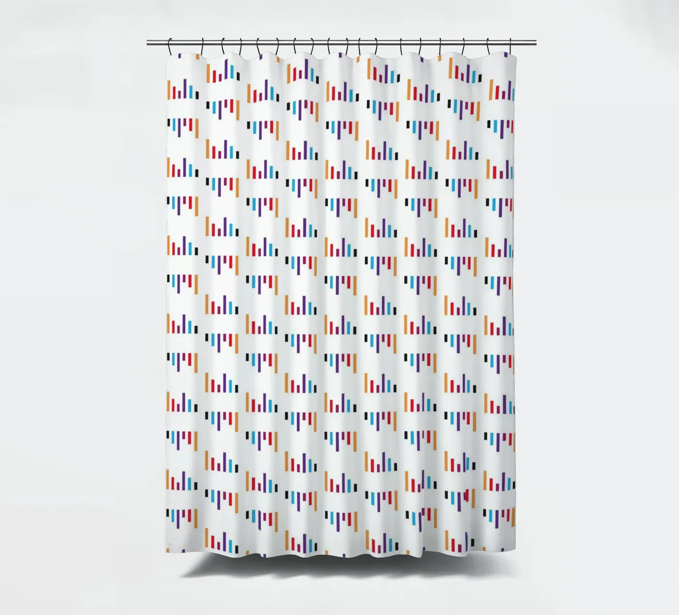 Colorful Parallel Lines Pattern (White Background) Duschvorhang von kathrinmay