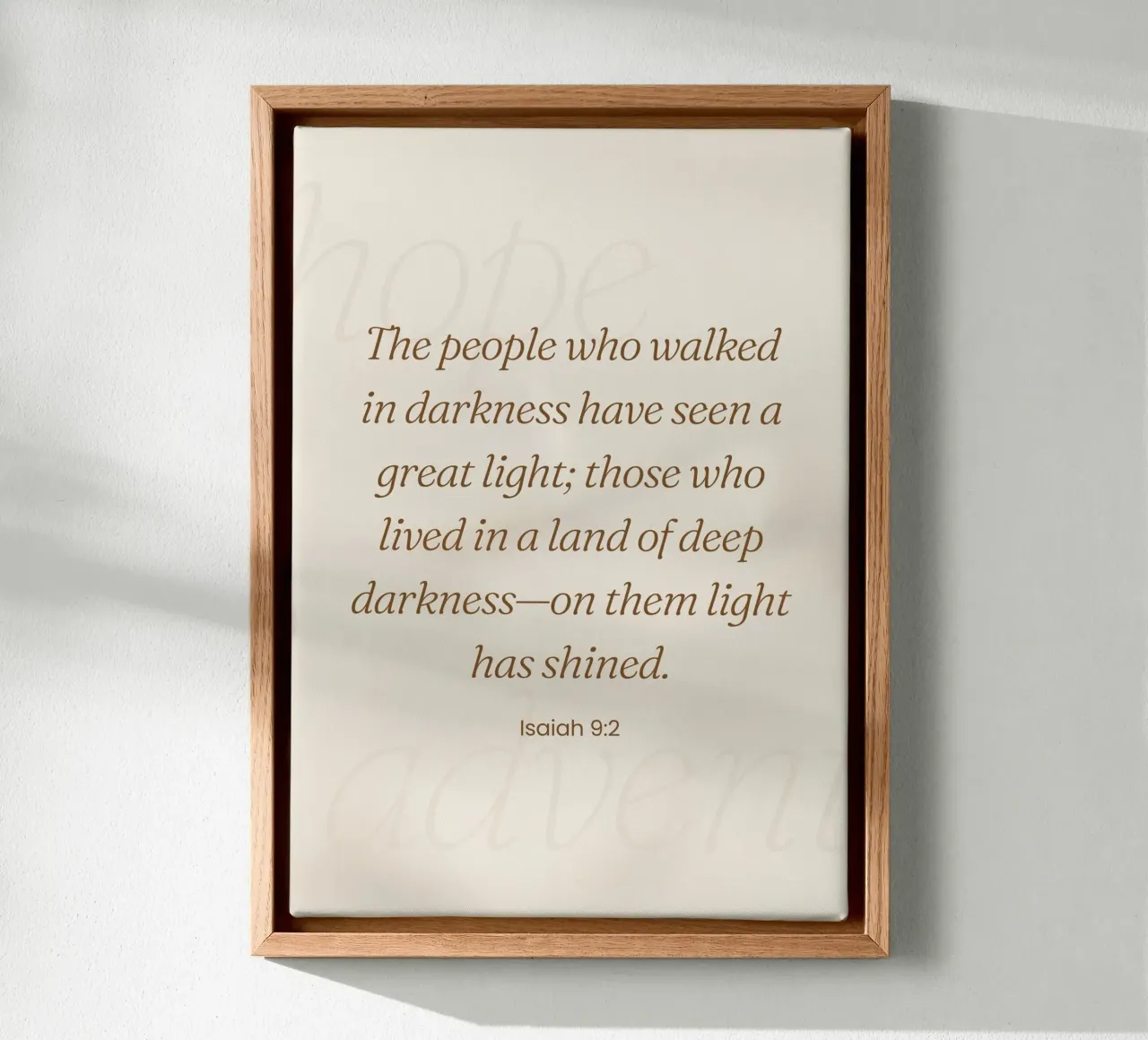 Jesaja 9:2 Kerst Scripture Art Print canvas met Baklijst van vintagepod