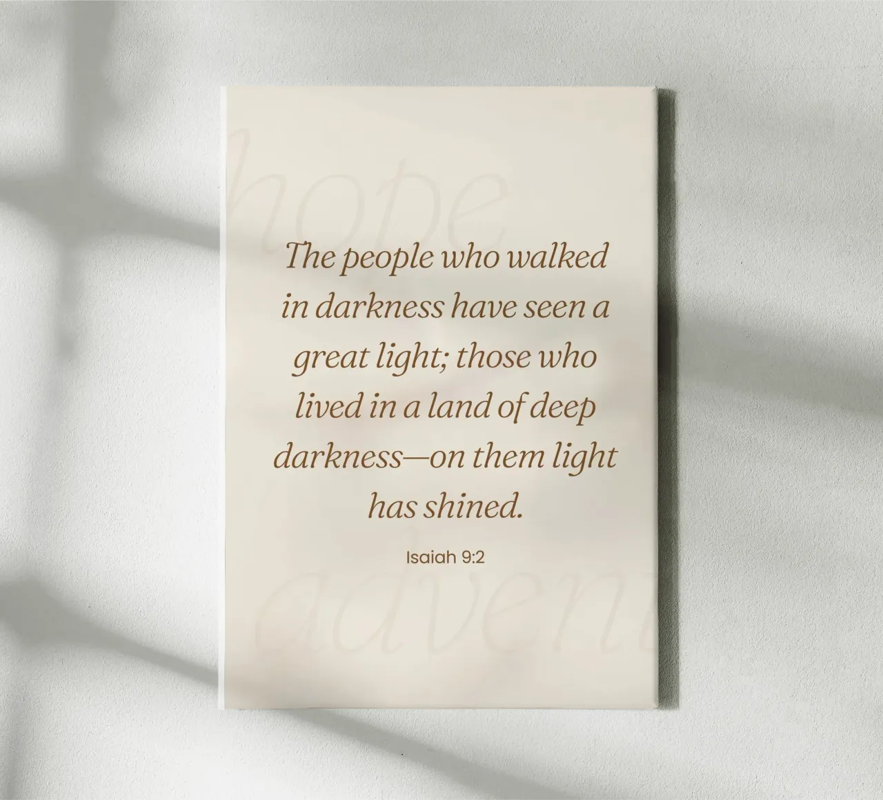 Jesaja 9:2 Kerst Scripture Art Print canvas met Baklijst van vintagepod