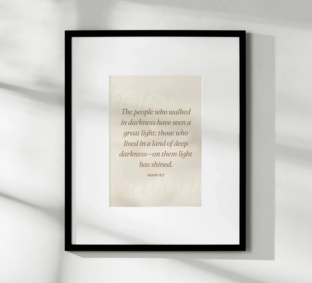 Jesaja 9:2 Weihnachten Scripture Kunstdruck Poster mit Holzrahmen von vintagepod