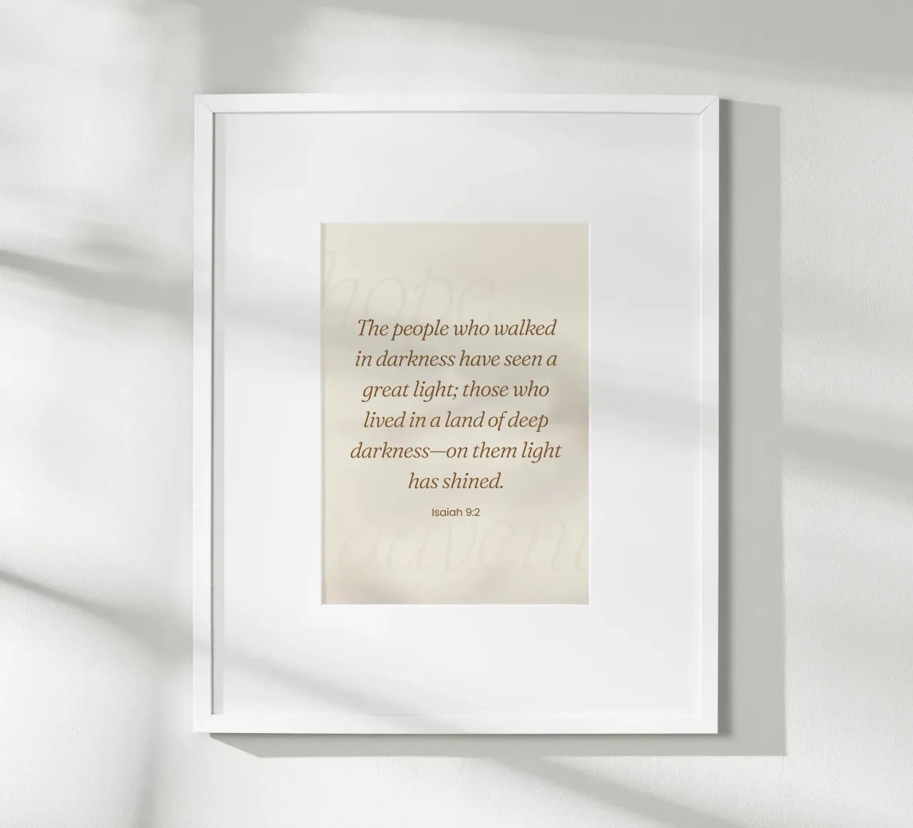 Jesaja 9:2 Weihnachten Scripture Kunstdruck Poster mit Holzrahmen von vintagepod