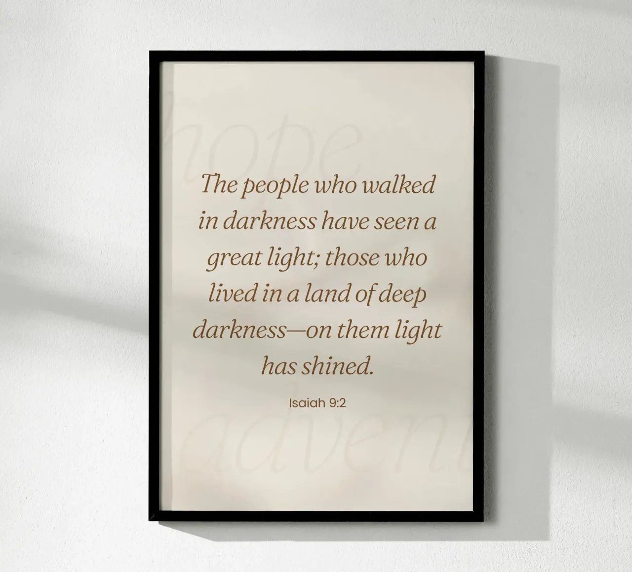 Jesaja 9:2 Weihnachten Scripture Kunstdruck Poster mit Holzrahmen von vintagepod